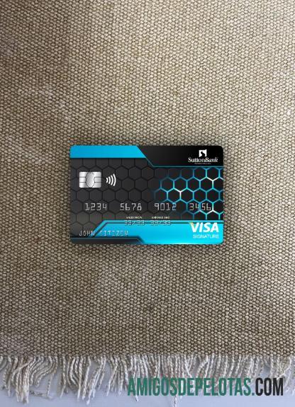 Cartão de assinatura do USA Sutton Bank Photolook Front exemplo real